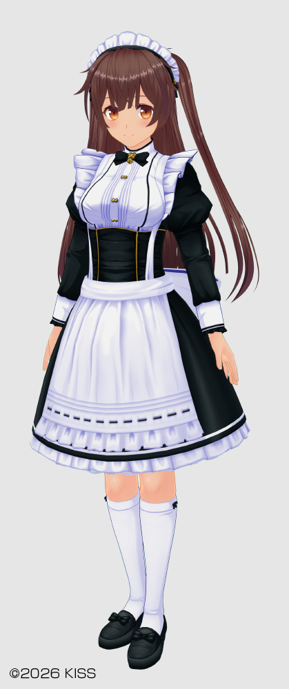 クレールメイド服／無垢髪型（パピーボブフロント、エアリーロング、エアリーソフトツインテール、エアリーソフトサイドテール）