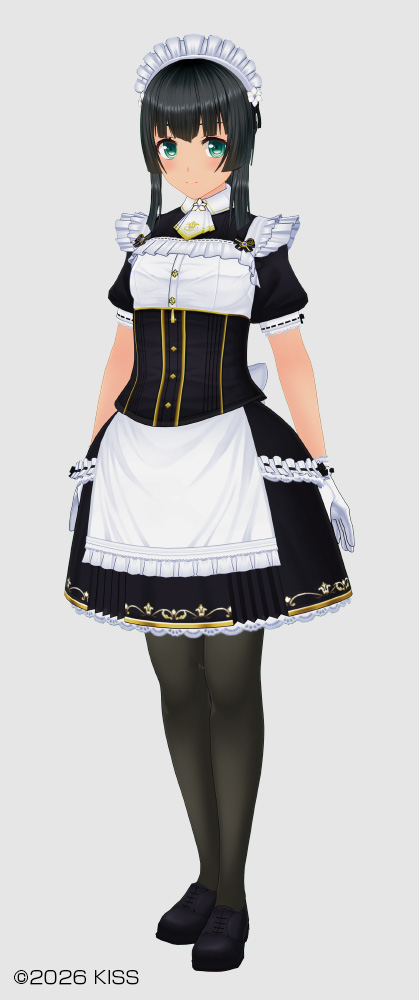 ソフィアメイド服／真面目髪型（ラウンドアーネスト、ルーズポニーバインド、ぱっつんもみあげ、ナチュラルポニー）
