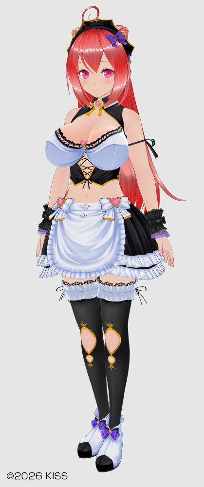 プリティメイド服／お姉ちゃん髪型（ラウンドボブ、外ハネロング、猫耳ヘア、スーパースピンカーブ）