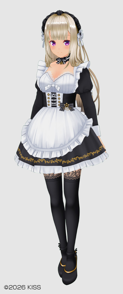 エンパイアメイドカフェ制服／強か髪型（シュルードフロント、シュルードバック）